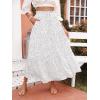 imageZESICA Womens 2025 Summer Bohemian Floral Printed Elastic Waist A Line Maxi Skirt with PocketsIvory