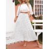 imageZESICA Womens 2025 Summer Bohemian Floral Printed Elastic Waist A Line Maxi Skirt with PocketsIvory