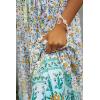 imageZESICA Womens 2025 Summer Bohemian Floral Printed Elastic Waist A Line Maxi Skirt with PocketsLake Blue