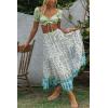 imageZESICA Womens 2025 Summer Bohemian Floral Printed Elastic Waist A Line Maxi Skirt with PocketsLake Blue