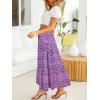 imageZESICA Womens 2025 Summer Bohemian Floral Printed Elastic Waist A Line Maxi Skirt with PocketsLightpurple