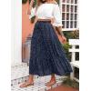 imageZESICA Womens 2025 Summer Bohemian Floral Printed Elastic Waist A Line Maxi Skirt with PocketsNavyblue