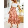 imageZESICA Womens 2025 Summer Bohemian Floral Printed Elastic Waist A Line Maxi Skirt with PocketsPeach
