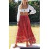 imageZESICA Womens 2025 Summer Bohemian Floral Printed Elastic Waist A Line Maxi Skirt with PocketsRed2