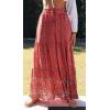 imageZESICA Womens 2025 Summer Bohemian Floral Printed Elastic Waist A Line Maxi Skirt with PocketsRed2