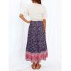 imageZESICA Womens 2025 Summer Bohemian Floral Printed Elastic Waist A Line Maxi Skirt with PocketsRoyalblue