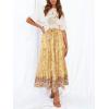 imageZESICA Womens 2025 Summer Bohemian Floral Printed Elastic Waist A Line Maxi Skirt with PocketsYellow