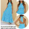 imageZESICA Womens 2025 Summer Crossover Halter Neck Sleeveless Plaid Cut Out Backless Flowy A Line Maxi DressBrightblue