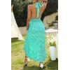imageZESICA Womens 2025 Summer Crossover Halter Neck Sleeveless Plaid Cut Out Backless Flowy A Line Maxi DressGreen
