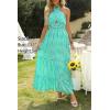 imageZESICA Womens 2025 Summer Crossover Halter Neck Sleeveless Plaid Cut Out Backless Flowy A Line Maxi DressGreen