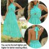 imageZESICA Womens 2025 Summer Crossover Halter Neck Sleeveless Plaid Cut Out Backless Flowy A Line Maxi DressGreen