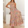 imageZESICA Womens 2025 Summer Crossover Halter Neck Sleeveless Plaid Cut Out Backless Flowy A Line Maxi DressGreygreen