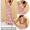 imageZESICA Womens 2025 Summer Crossover Halter Neck Sleeveless Plaid Cut Out Backless Flowy A Line Maxi DressLightbrown