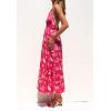 imageZESICA Womens 2025 Summer Crossover Halter Neck Sleeveless Plaid Cut Out Backless Flowy A Line Maxi DressMagenta