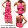 imageZESICA Womens 2025 Summer Crossover Halter Neck Sleeveless Plaid Cut Out Backless Flowy A Line Maxi DressMagenta
