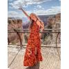 imageZESICA Womens 2025 Summer Crossover Halter Neck Sleeveless Plaid Cut Out Backless Flowy A Line Maxi DressOrangerust
