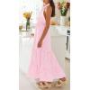 imageZESICA Womens 2025 Summer Crossover Halter Neck Sleeveless Plaid Cut Out Backless Flowy A Line Maxi DressPink