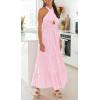 imageZESICA Womens 2025 Summer Crossover Halter Neck Sleeveless Plaid Cut Out Backless Flowy A Line Maxi DressPink