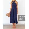 imageZESICA Womens 2025 Summer Crossover Halter Neck Sleeveless Plaid Cut Out Backless Flowy A Line Maxi DressRoyalblue