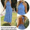 imageZESICA Womens 2025 Summer Crossover Halter Neck Sleeveless Plaid Cut Out Backless Flowy A Line Maxi DressSkyblue