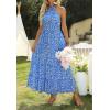 imageZESICA Womens 2025 Summer Crossover Halter Neck Sleeveless Plaid Cut Out Backless Flowy A Line Maxi DressSkyblue