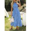 imageZESICA Womens 2025 Summer Crossover Halter Neck Sleeveless Plaid Cut Out Backless Flowy A Line Maxi DressSkyblue