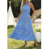 imageZESICA Womens 2025 Summer Crossover Halter Neck Sleeveless Plaid Cut Out Backless Flowy A Line Maxi DressSkyblue