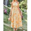 imageZESICA Womens 2025 Summer Crossover Halter Neck Sleeveless Plaid Cut Out Backless Flowy A Line Maxi DressSunsetyellow