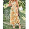 imageZESICA Womens 2025 Summer Crossover Halter Neck Sleeveless Plaid Cut Out Backless Flowy A Line Maxi DressSunsetyellow