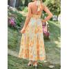 imageZESICA Womens 2025 Summer Crossover Halter Neck Sleeveless Plaid Cut Out Backless Flowy A Line Maxi DressSunsetyellow