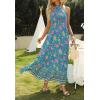 imageZESICA Womens 2025 Summer Crossover Halter Neck Sleeveless Plaid Cut Out Backless Flowy A Line Maxi DressVintagegreen