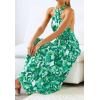 imageZESICA Womens 2025 Summer Crossover Halter Neck Sleeveless Plaid Cut Out Backless Flowy A Line Maxi DressViridis