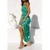 imageZESICA Womens 2025 Summer Crossover Halter Neck Sleeveless Plaid Cut Out Backless Flowy A Line Maxi DressViridis