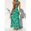 imageZESICA Womens 2025 Summer Crossover Halter Neck Sleeveless Plaid Cut Out Backless Flowy A Line Maxi DressViridis