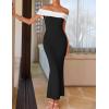 imageZESICA Womens 2025 Summer Off The Shoulder Knit Maxi Dresses Sleeveless Color Block Formal Party Bodycon DressBlack