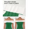 imageZESICA Womens 2025 Summer Off The Shoulder Knit Maxi Dresses Sleeveless Color Block Formal Party Bodycon DressGreen