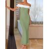 imageZESICA Womens 2025 Summer Off The Shoulder Knit Maxi Dresses Sleeveless Color Block Formal Party Bodycon DressLight Green