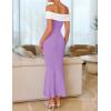 imageZESICA Womens 2025 Summer Off The Shoulder Knit Maxi Dresses Sleeveless Color Block Formal Party Bodycon DressPurple