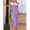 imageZESICA Womens 2025 Summer Off The Shoulder Knit Maxi Dresses Sleeveless Color Block Formal Party Bodycon DressPurple