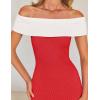 imageZESICA Womens 2025 Summer Off The Shoulder Knit Maxi Dresses Sleeveless Color Block Formal Party Bodycon DressWatermelon
