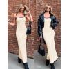 imageZESICA Womens 2025 Summer Spaghetti Straps Maxi Dress Sleeveless Square Neck Lightweight Long Beach DressesApricot