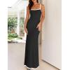 imageZESICA Womens 2025 Summer Spaghetti Straps Maxi Dress Sleeveless Square Neck Lightweight Long Beach DressesBlack