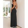 imageZESICA Womens 2025 Summer Spaghetti Straps Maxi Dress Sleeveless Square Neck Lightweight Long Beach DressesBlack