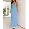 imageZESICA Womens 2025 Summer Spaghetti Straps Maxi Dress Sleeveless Square Neck Lightweight Long Beach DressesBlue