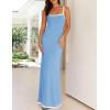 imageZESICA Womens 2025 Summer Spaghetti Straps Maxi Dress Sleeveless Square Neck Lightweight Long Beach DressesBlue