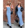 imageZESICA Womens 2025 Summer Spaghetti Straps Maxi Dress Sleeveless Square Neck Lightweight Long Beach DressesBlue