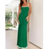 imageZESICA Womens 2025 Summer Spaghetti Straps Maxi Dress Sleeveless Square Neck Lightweight Long Beach DressesDark Green