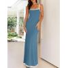 imageZESICA Womens 2025 Summer Spaghetti Straps Maxi Dress Sleeveless Square Neck Lightweight Long Beach DressesDusty Blue