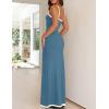 imageZESICA Womens 2025 Summer Spaghetti Straps Maxi Dress Sleeveless Square Neck Lightweight Long Beach DressesDusty Blue