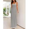 imageZESICA Womens 2025 Summer Spaghetti Straps Maxi Dress Sleeveless Square Neck Lightweight Long Beach DressesGray